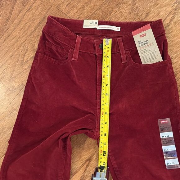 NWT Levi’s corduroy 725, high-rise boot, cut, burgundy, 26×32 - Picture 6 of 10